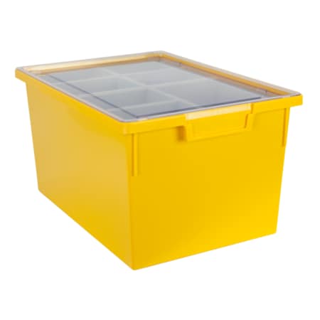 Bin, Tray, Tote, Yellow, High Impact Polystyrene, 12.25 In W, 9 In H